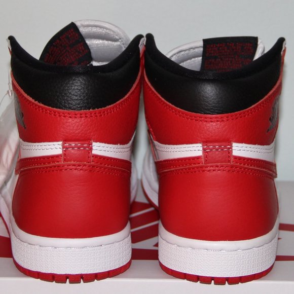 Nike Air Jordan 1 Retro High OG Heritage Mens 4.5 Womens 6 Red White Black - Picture 5 of 7